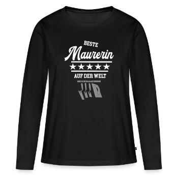 Beste Maurerin weltbeste Betonbauerin Meisterin - Frauen Premium Bio Langarmshirt - Schwarz - Vorne - Julia (174cm)