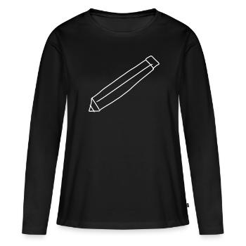 Stift Symbol zeichnen - Frauen Premium Bio Langarmshirt - Schwarz - Vorne - Julia (174cm)