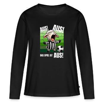 Fußball Fußballspieler Schiri Fußballplatz Lustig - Frauen Premium Bio Langarmshirt - Schwarz - Vorne - Julia (174cm)
