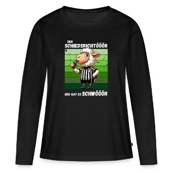 Fußball Elfmeter Fußballspieler Schiri Lustig - Frauen Premium Bio Langarmshirt - Schwarz - Vorne - Julia (174cm)