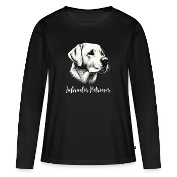 Labrador Retriever Chien Propriétaire de chien Chien de famille - T-shirt manches longues Premium bio Femme - noir - Devant - Julia (174cm)