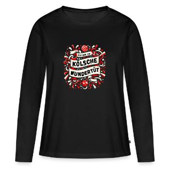 Karneval Köln Kölsch Rut Wiess Kölner Kölnerin Fun - T-shirt manches longues Premium bio Femme - noir - Devant - Julia (174cm)