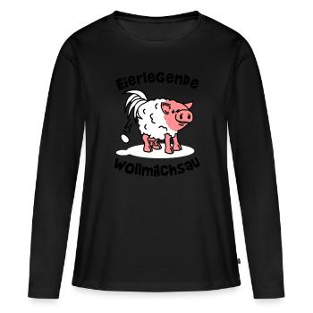 eierlegende wollmilchsau - workaholic - arbeit - Frauen Premium Bio Langarmshirt - Schwarz - Vorne - Julia (174cm)