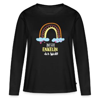 Beste Enkelin Der Welt Enkeltochter Enkelkind - Frauen Premium Bio Langarmshirt - Schwarz - Vorne - Julia (174cm)