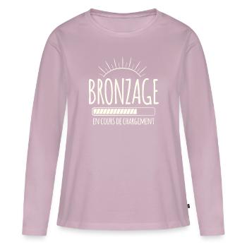 Tan Loading, Summer, Vacation, French - Women's Premium Organic Long Sleeve Shirt - dusky pink - Front - Julia (174cm)