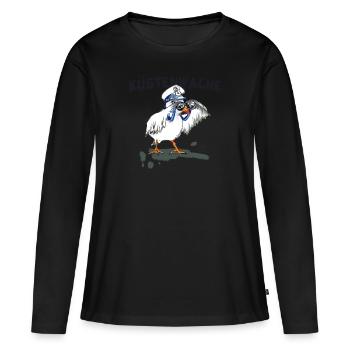moewe kuestenwache - Frauen Premium Bio Langarmshirt - Schwarz - Vorne - Julia (174cm)