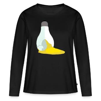 Glühbirne Ei Kaputt Surrealismus Kunst - Frauen Premium Bio Langarmshirt - Schwarz - Vorne - Julia (174cm)