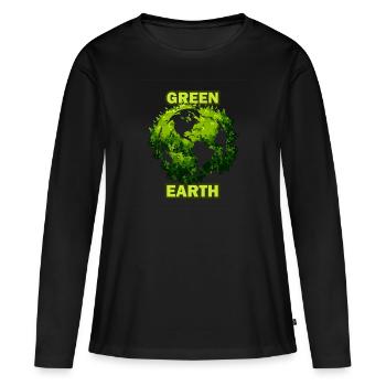 Natur - Frauen Premium Bio Langarmshirt - Schwarz - Vorne - Julia (174cm)