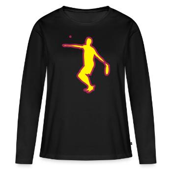 tambourin jeu balle logo - T-shirt manches longues Premium bio Femme - noir - Devant - Julia (174cm)