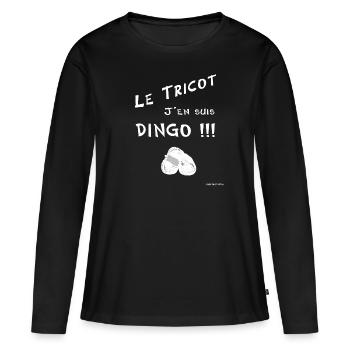 Dingo knit - Women's Premium Organic Long Sleeve Shirt - black - Front - Julia (174cm)