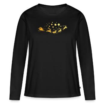 Christmas Santa - Women's Premium Organic Long Sleeve Shirt - black - Front - Julia (174cm)