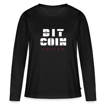 Bitcoin Hodler bitcoin meme bitcoin investisseur - T-shirt manches longues Premium bio Femme - noir - Devant - Julia (174cm)