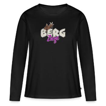 Berg Ziege Wanderer Wandern Klettern Berge Damen - Frauen Premium Bio Langarmshirt - Schwarz - Vorne - Julia (174cm)