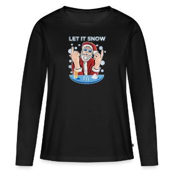 Let it snow Cocaine Ugly Christmas Pull - T-shirt manches longues Premium bio Femme - noir - Devant - Julia (174cm)