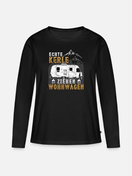 Wohnwagen Wohnmobil Camping Opa Spruch Geschenk - Frauen Premium Bio Langarmshirt - Schwarz