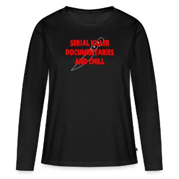 Serial Killer Documentaires et Chill - T-shirt manches longues Premium bio Femme - noir - Devant - Julia (174cm)