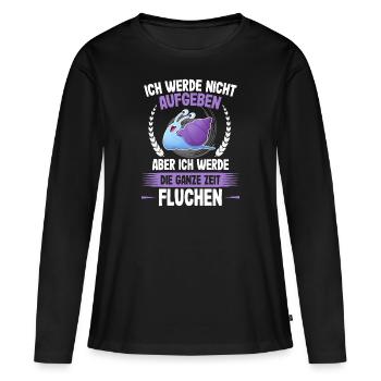 Nicht aufgeben nur die ganze Zeit Fluchen - Läufer - Frauen Premium Bio Langarmshirt - Schwarz - Vorne - Julia (174cm)