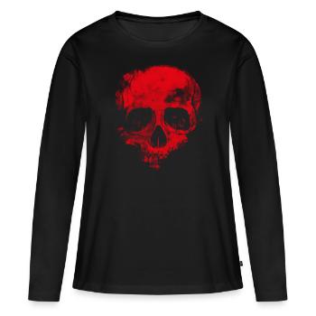 Tête de mort Metal Rock - T-shirt manches longues Premium bio Femme - noir - Devant - Julia (174cm)