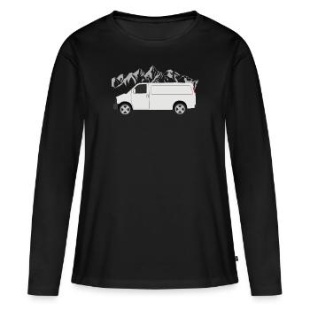 Camping Van Camper motorhome gift design - Women's Premium Organic Long Sleeve Shirt - black - Front - Julia (174cm)