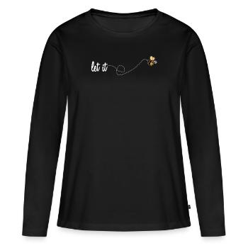 Süßes Let it Bee - Imker Bienenflüsterer Biene - Frauen Premium Bio Langarmshirt - Schwarz - Vorne - Julia (174cm)
