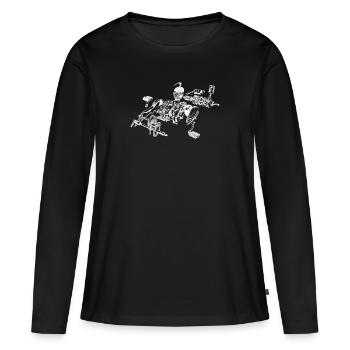 Mobylette Mobylette mobylette dessin d’explosion cadeau - T-shirt manches longues Premium bio Femme - noir - Devant - Julia (174cm)