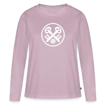 Serrurier Design Guild Gift Messieurs Artisans - T-shirt manches longues Premium bio Femme - rose poudré - Devant - Julia (174cm)