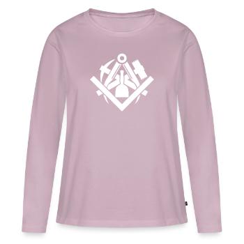 Steinmetz Zunftzeichen Steinbildhauer Steinmetze - Frauen Premium Bio Langarmshirt - Altrosa - Vorne - Julia (174cm)