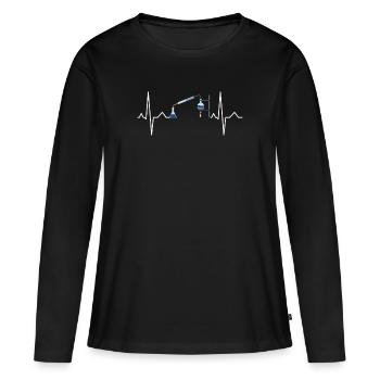 Idée cadeau chimiste chimiste chimiste - T-shirt manches longues Premium bio Femme - noir - Devant - Julia (174cm)