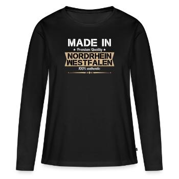 Rhénanie-du-Nord-Westphalie NRW Cadeau - T-shirt manches longues Premium bio Femme - noir - Devant - Julia (174cm)