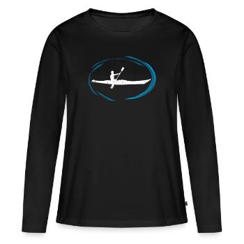 Kayak Kanu Kajak Kajakfahrer Kanufahrer Geschenk - Frauen Premium Bio Langarmshirt - Schwarz - Vorne - Julia (174cm)