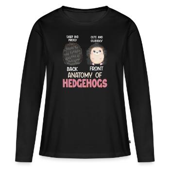 Anatomie du hérisson - T-shirt manches longues Premium bio Femme - noir - Devant - Julia (174cm)