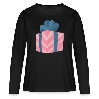 Cadeau - T-shirt manches longues Premium bio Femme - noir - Devant - Julia (174cm)