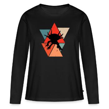Axolotl Axolotls Amphibien retro Geschenk - Frauen Premium Bio Langarmshirt - Schwarz - Vorne - Julia (174cm)