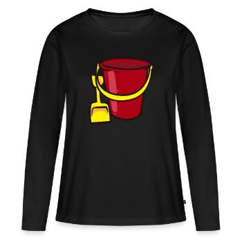 Seau de sable de plage - T-shirt manches longues Premium bio Femme - noir - Devant - Julia (174cm)