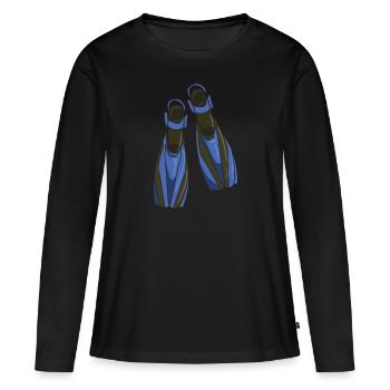 Diving Fins - T-shirt manches longues Premium bio Femme - noir - Devant - Julia (174cm)