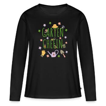Garten Chefin Gärtnerin Geschenk Gartenarbeit Oma - Frauen Premium Bio Langarmshirt - Schwarz - Vorne - Julia (174cm)