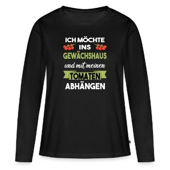 gewächshaus tomaten - Frauen Premium Bio Langarmshirt - Schwarz - Vorne - Julia (174cm)