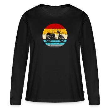 Motorroller Rollerfahrer Motorrad - Frauen Premium Bio Langarmshirt - Schwarz - Vorne - Julia (174cm)