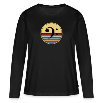 Musicien de musique clé de fa - T-shirt manches longues Premium bio Femme - noir - Devant - Julia (174cm)