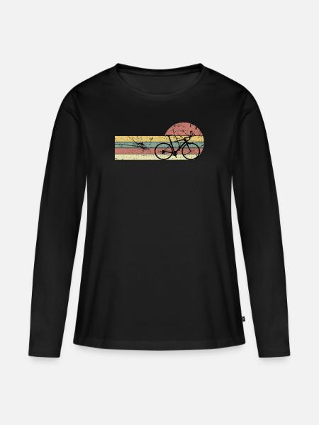 Gravelbike Gravel Rennrad Fahrrad - Frauen Premium Bio Langarmshirt - Schwarz