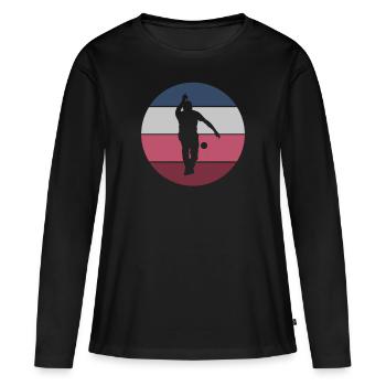 Pétanque Pétanque Pétanque Pétanque Boules Boules - T-shirt manches longues Premium bio Femme - noir - Devant - Julia (174cm)