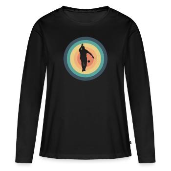 Pétanque Pétanque Pétanque Pétanque Boules Boules - T-shirt manches longues Premium bio Femme - noir - Devant - Julia (174cm)