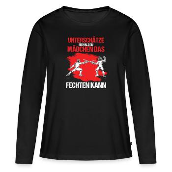 Mädchen Fechterin Fechtsport Fechten Geschenk - Frauen Premium Bio Langarmshirt - Schwarz - Vorne - Julia (174cm)