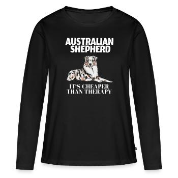 Berger australien - T-shirt manches longues Premium bio Femme - noir - Devant - Julia (174cm)