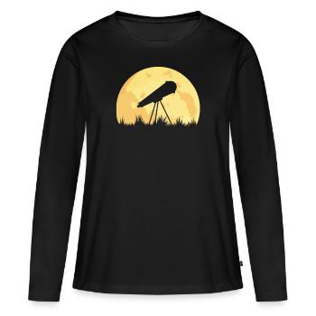 télescope - T-shirt manches longues Premium bio Femme - noir - Devant - Julia (174cm)