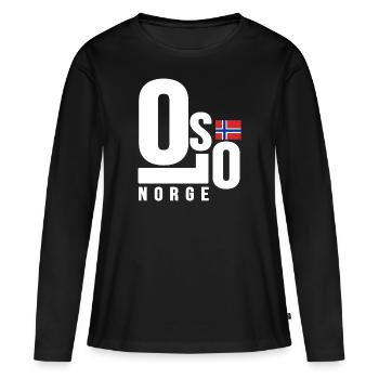 Oslo Norvège - T-shirt manches longues Premium bio Femme - noir - Devant - Julia (174cm)