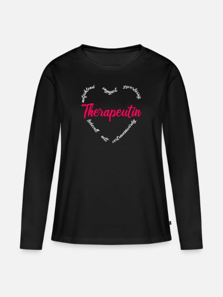 Therapeutin Psychotherapeutin Geschenk - Frauen Premium Bio Langarmshirt - Schwarz