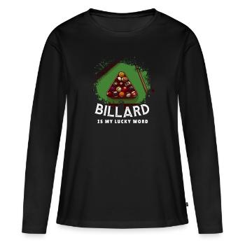Billard Piscine Boule de billard - T-shirt manches longues Premium bio Femme - noir - Devant - Julia (174cm)