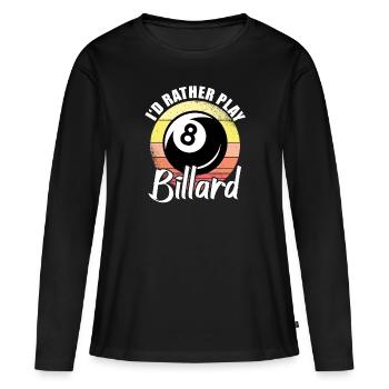 Billard 8 boules - T-shirt manches longues Premium bio Femme - noir - Devant - Julia (174cm)