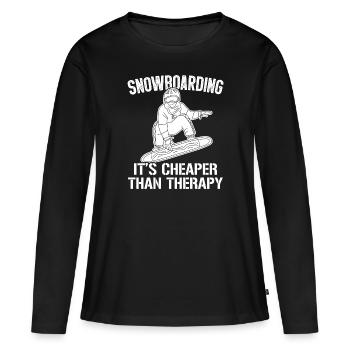 SNOWBOARDING Snowboard - T-shirt manches longues Premium bio Femme - noir - Devant - Julia (174cm)